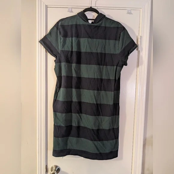 Tommy Hilfiger Rugby Polo Dress XXL – Navy & Green Striped Crest Logo - Picture 3 of 6